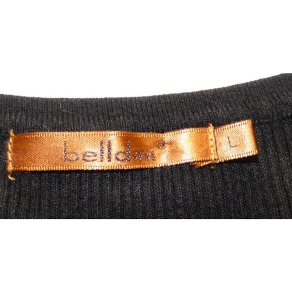 Women's Black Tank Top with Blue Beading, Large - Picture 2 of 4